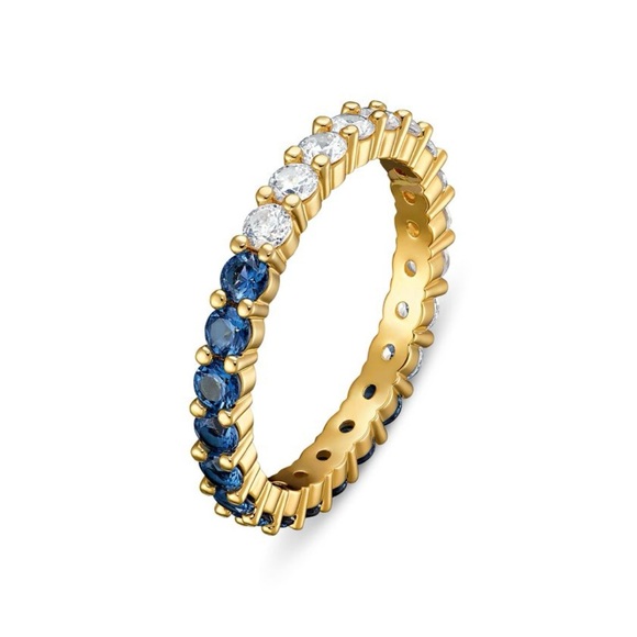 Swarovski Vittore Half Blue & White Ring - Picture 7 of 7